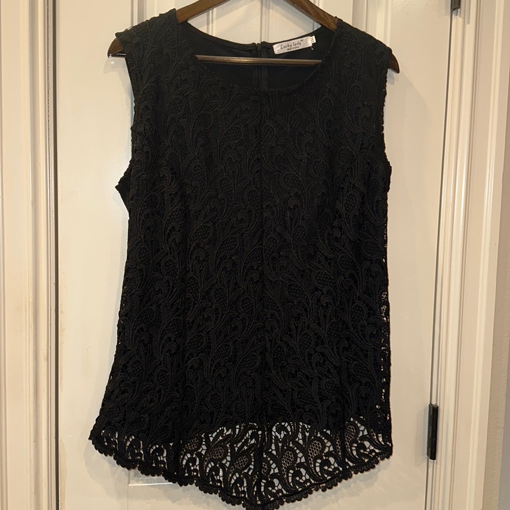 Lucky Lady sleeveless blouse black size xxl